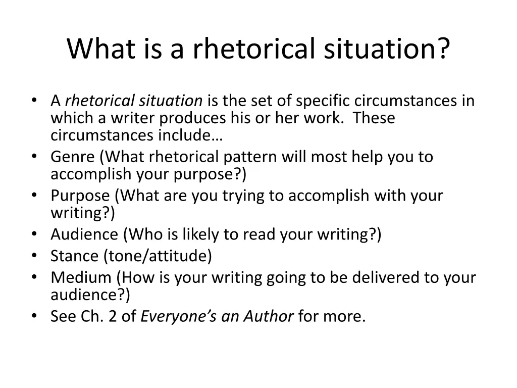 what is a rhetorical situation