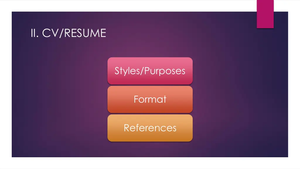 ii cv resume