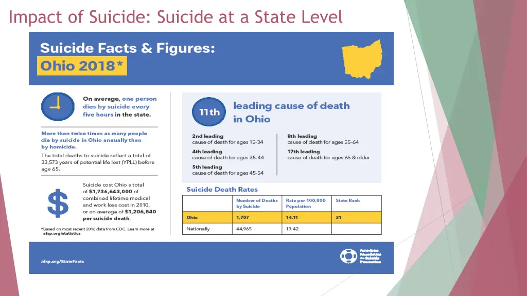 impact of suicide suicide at a state level