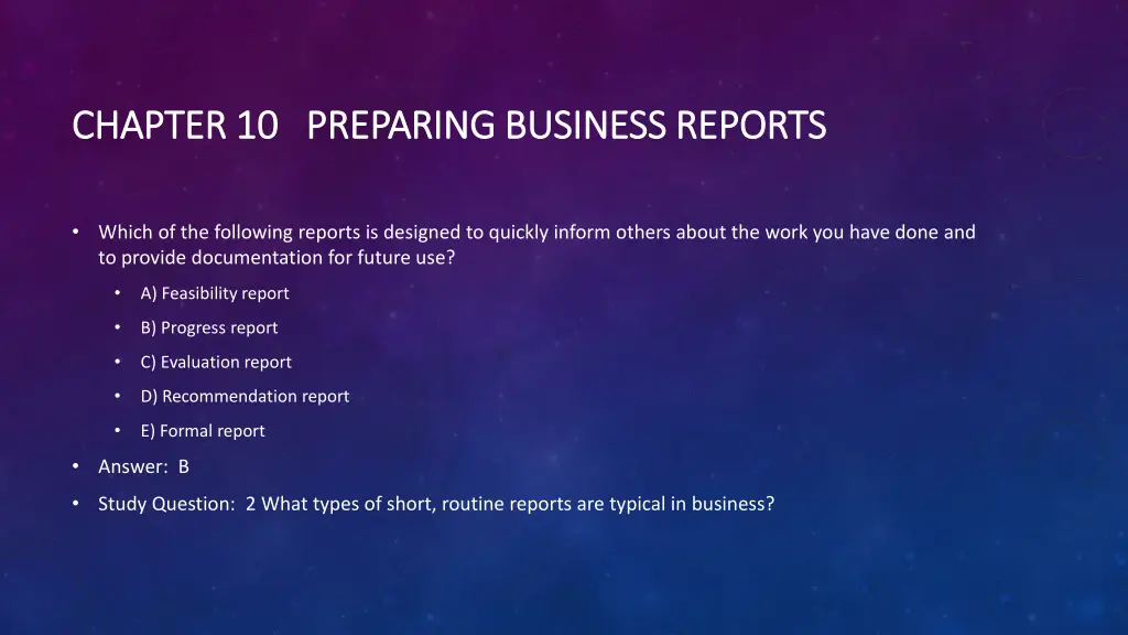 chapter 10 preparing business reports chapter 1