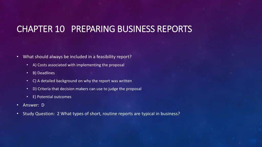 chapter 10 preparing business reports chapter