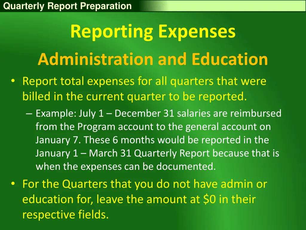 quarterly report preparation 17