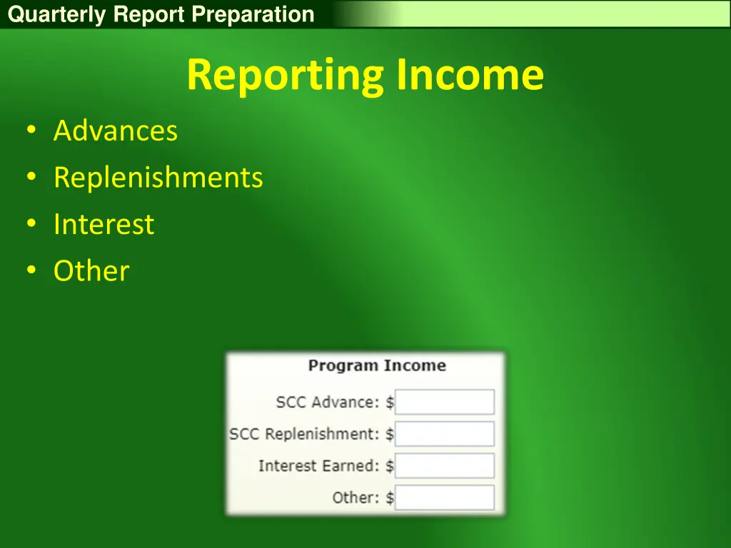 quarterly report preparation 19