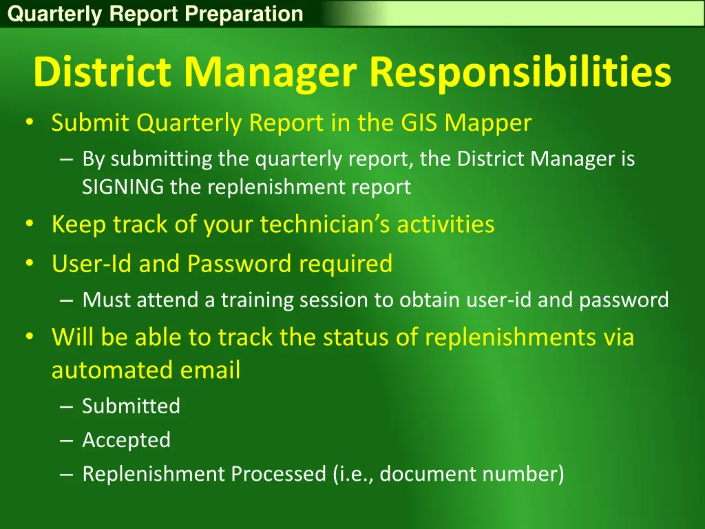 quarterly report preparation 2