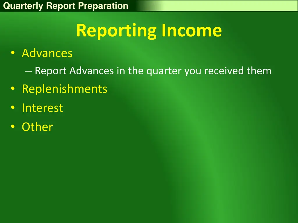 quarterly report preparation 20