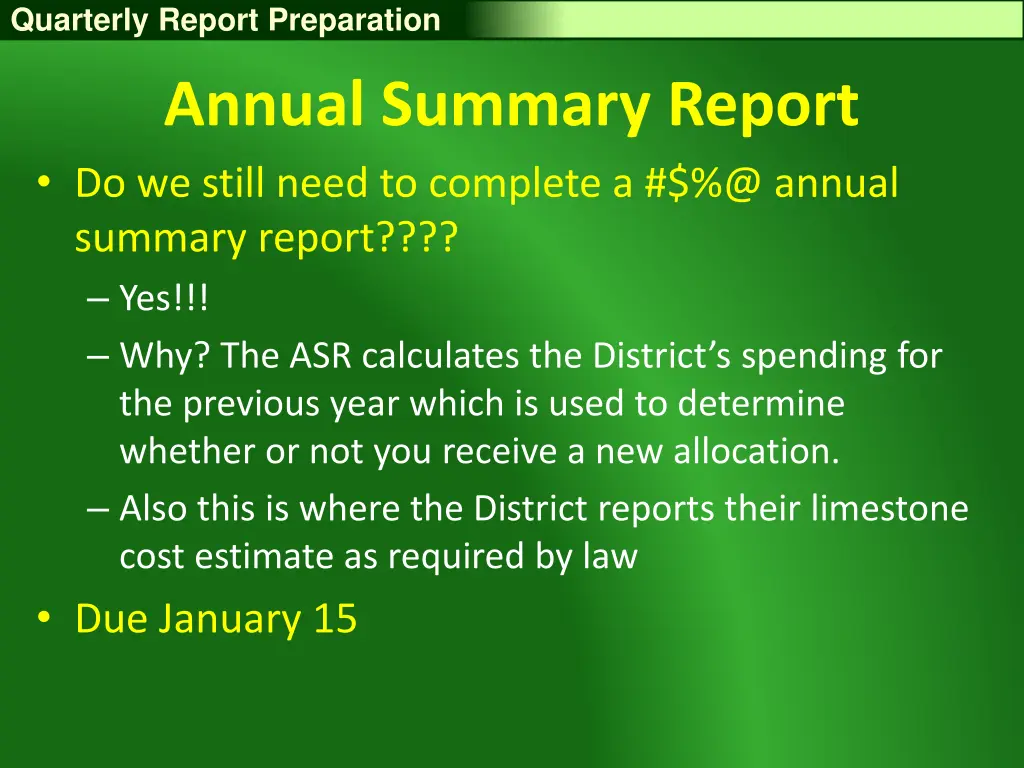 quarterly report preparation 24