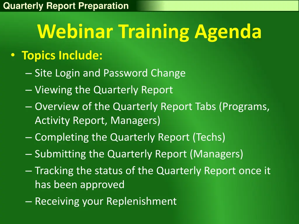 quarterly report preparation 26