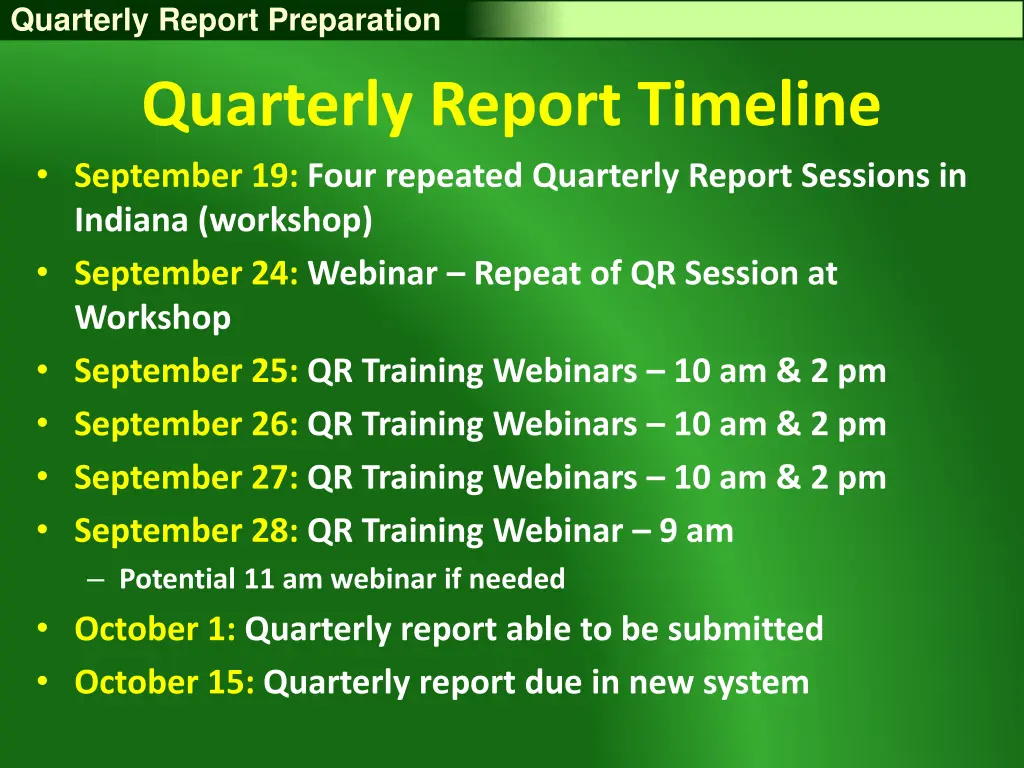 quarterly report preparation 27