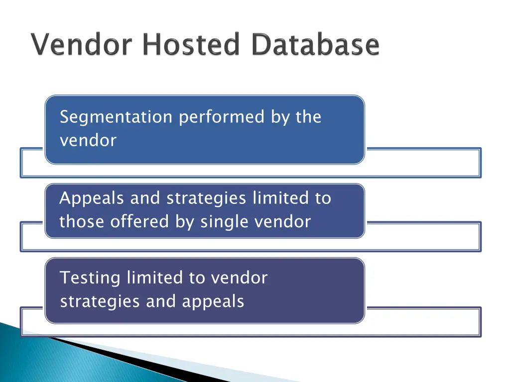 segmentation performed by the vendor