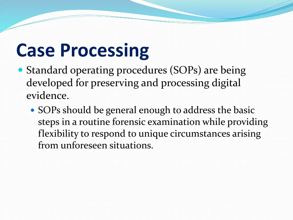 case processing standard operating procedures