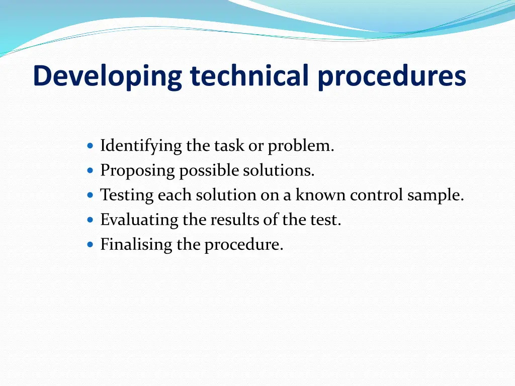 developing technical procedures