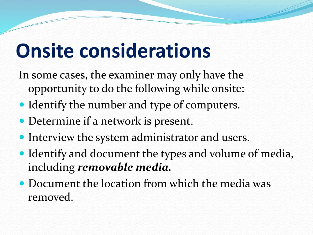 onsite considerations 1