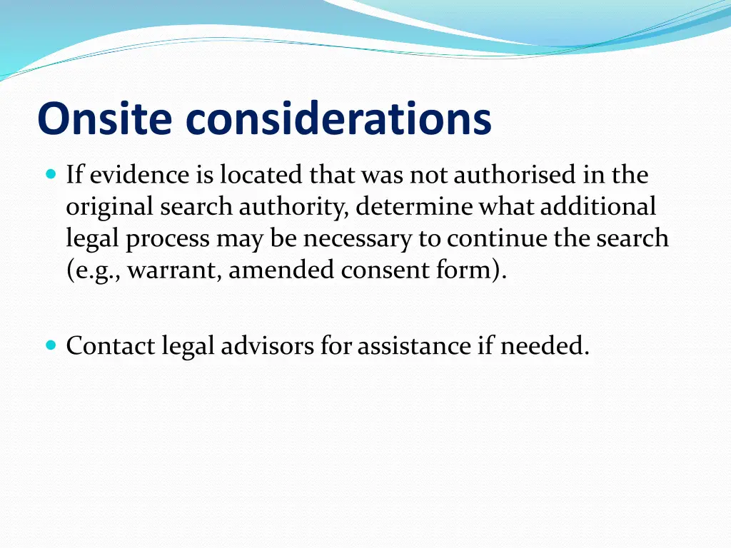 onsite considerations 3