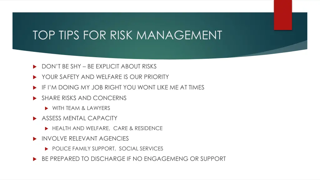 top tips for risk management