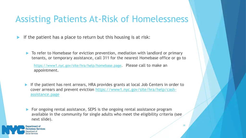 assisting patients at risk of homelessness