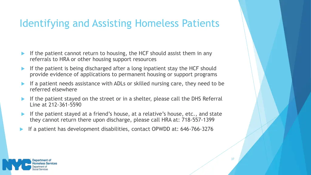 identifying and assisting homeless patients 1