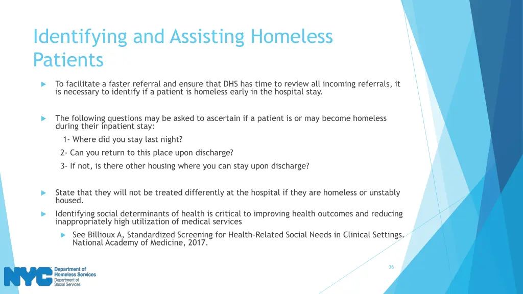 identifying and assisting homeless patients