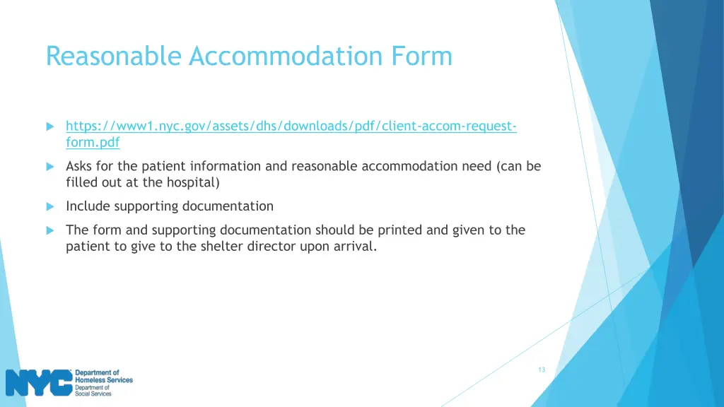 reasonable accommodation form