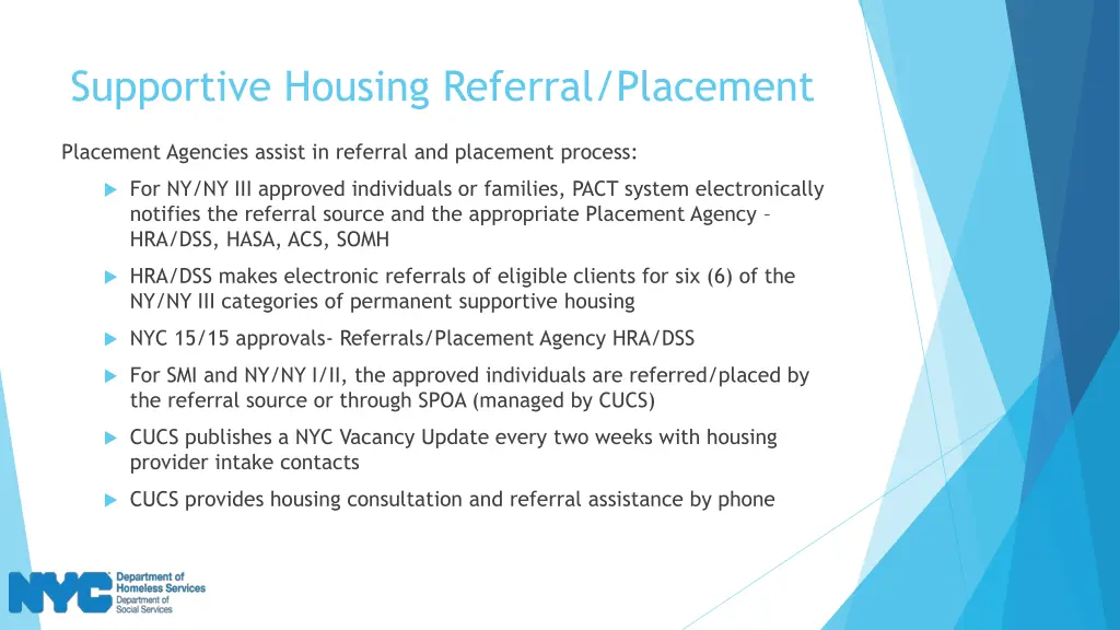 supportive housing referral placement