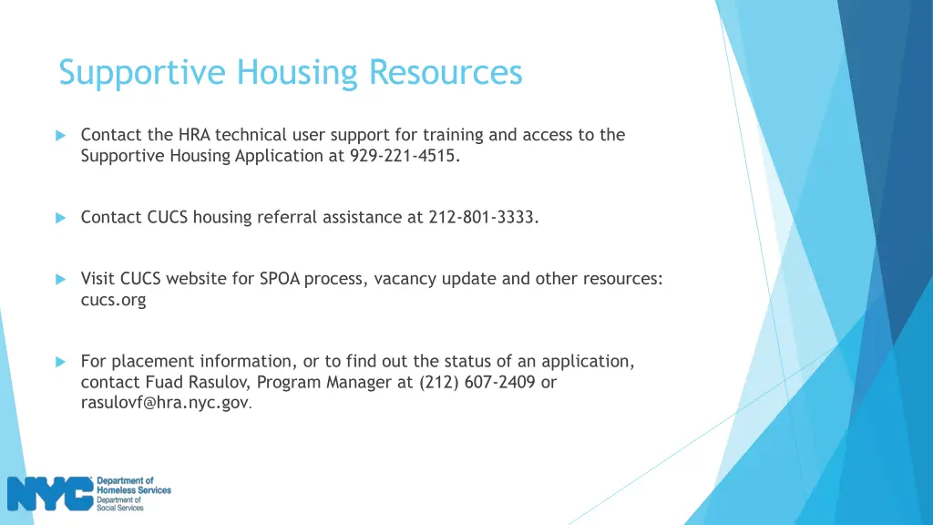 supportive housing resources