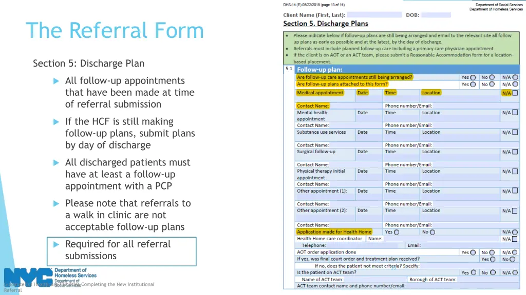 the referral form 13