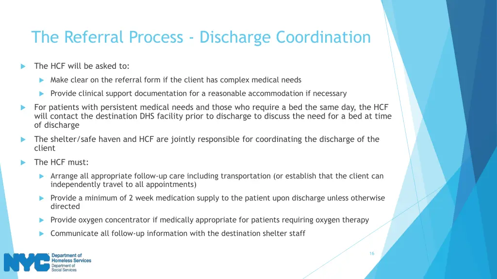 the referral process discharge coordination