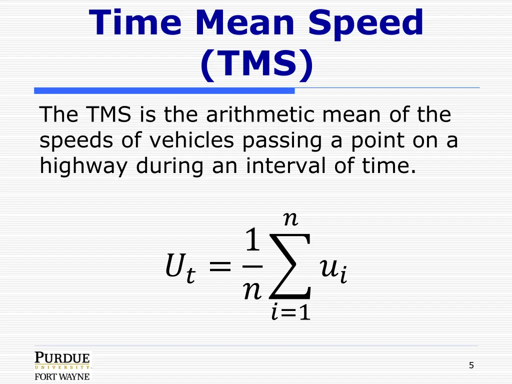 time mean speed tms