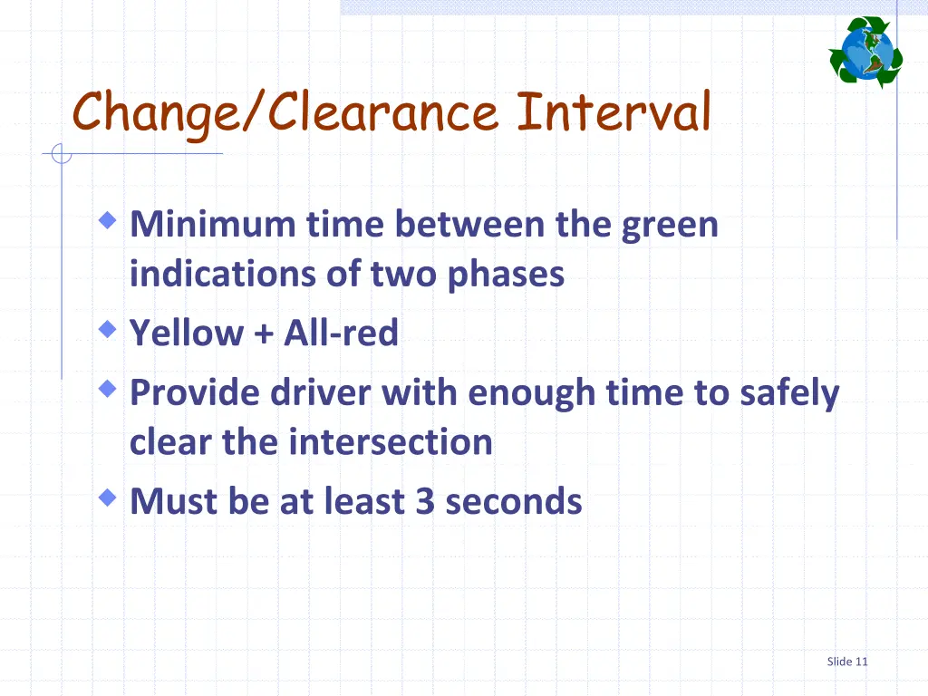 change clearance interval 1