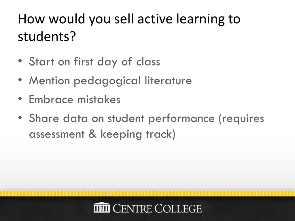 how would you sell active learning to students 1