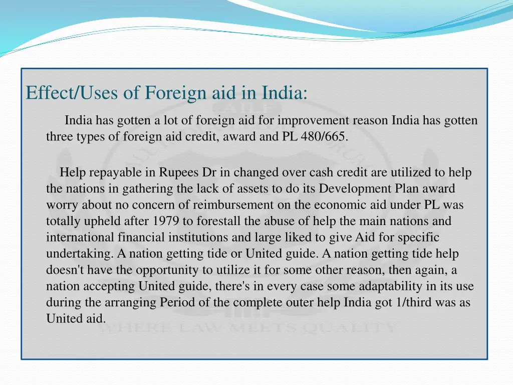 effect uses of foreign aid in india