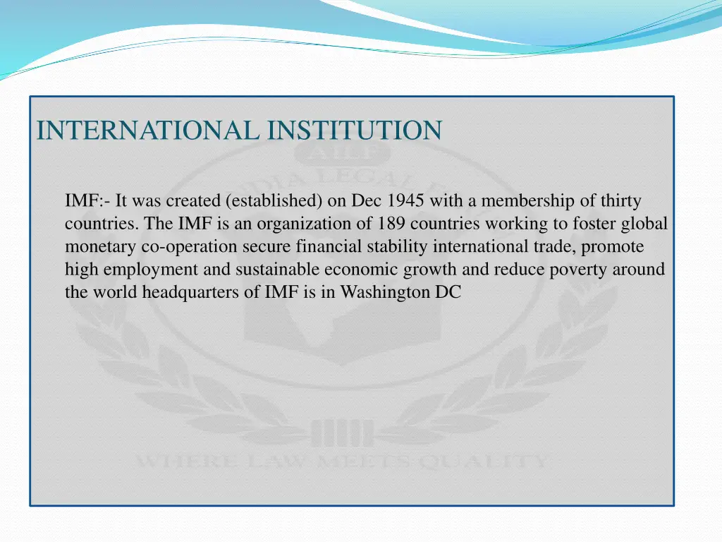 international institution