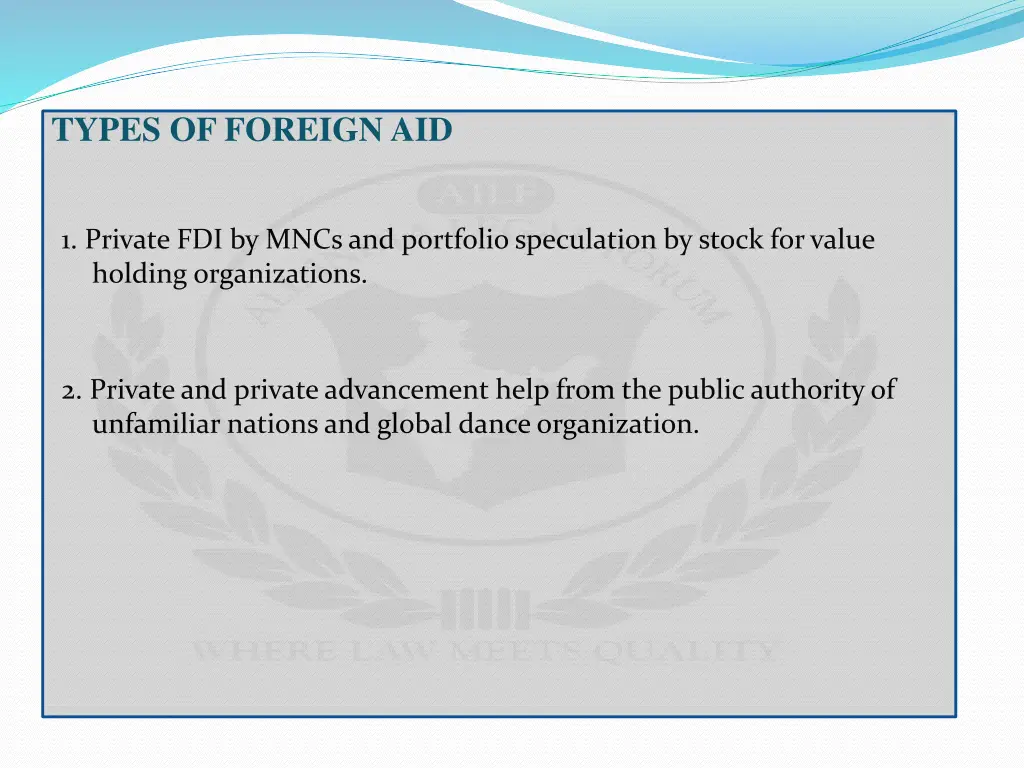 types of foreign aid