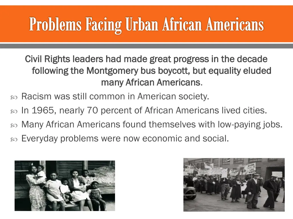 problems facing urban african americans