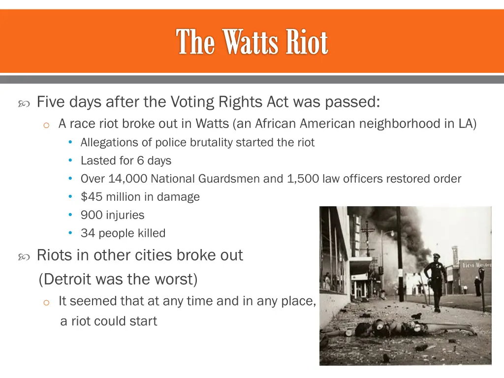 the watts riot