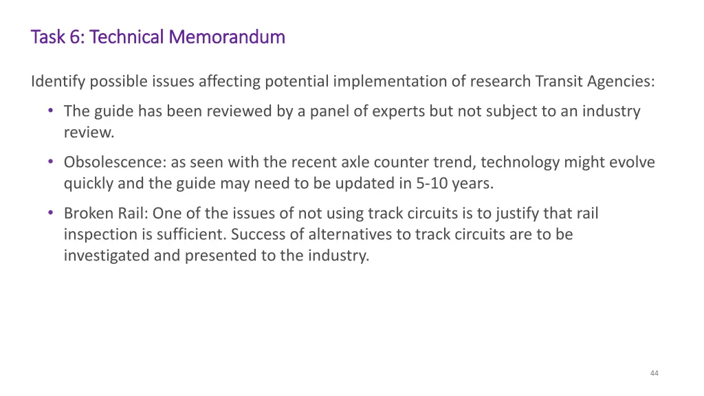 task 6 technical memorandum task 6 technical 3