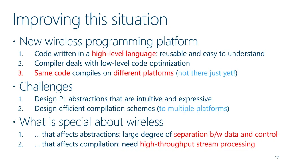 improving this situation new wireless programming