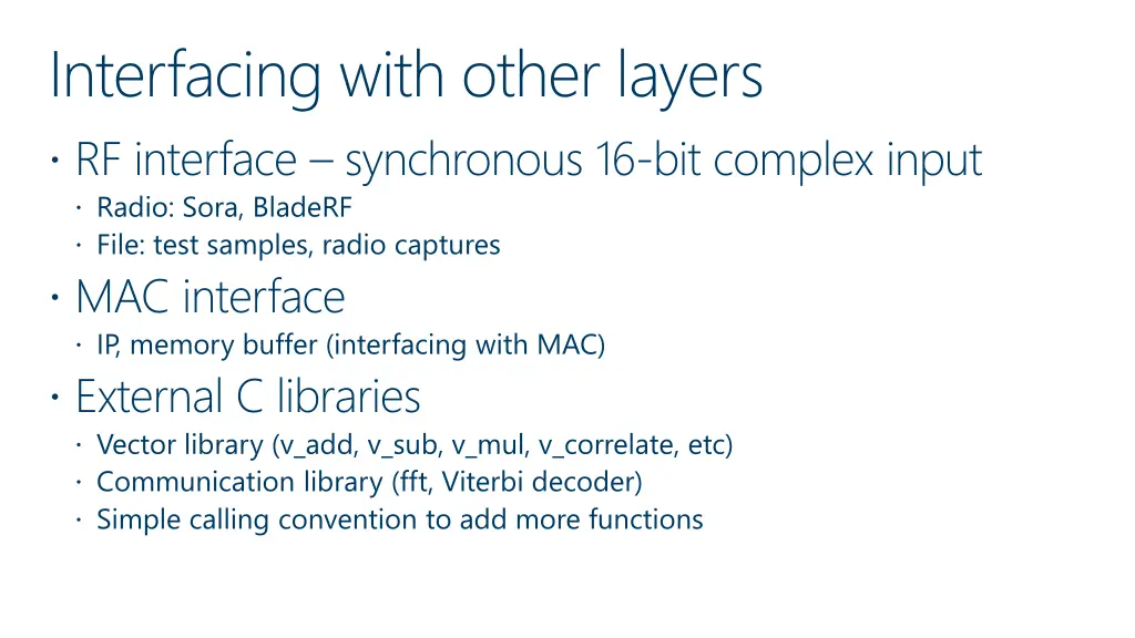 interfacing with other layers rf interface