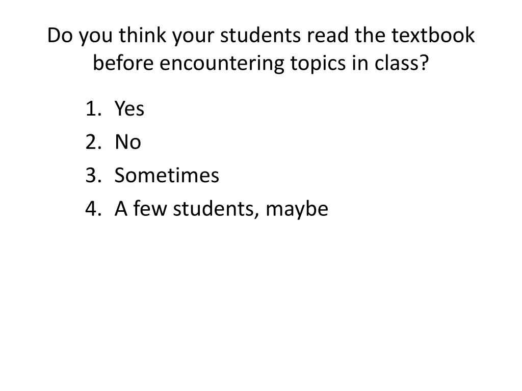 do you think your students read the textbook