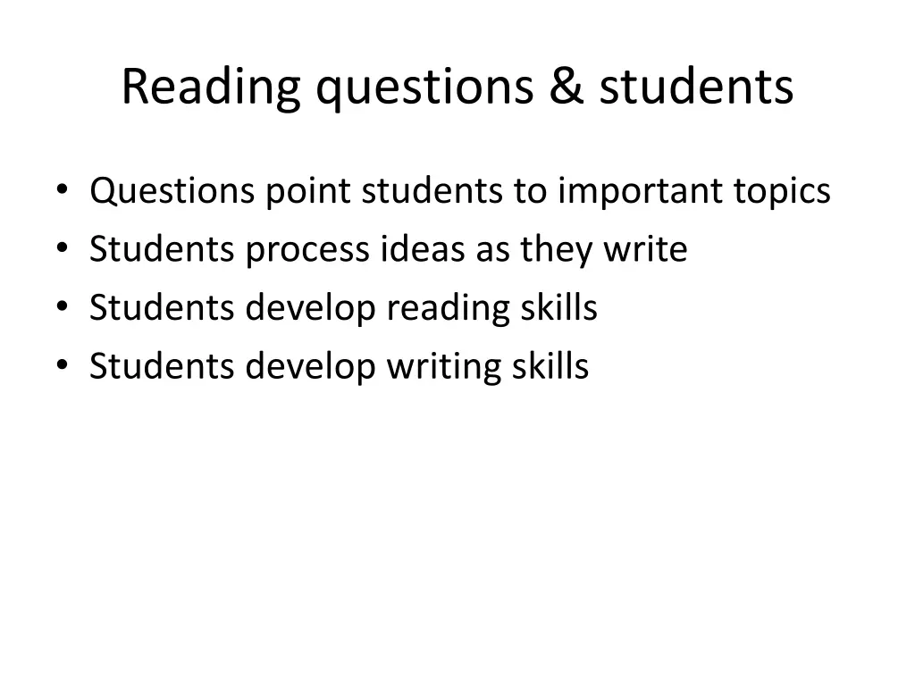 reading questions students