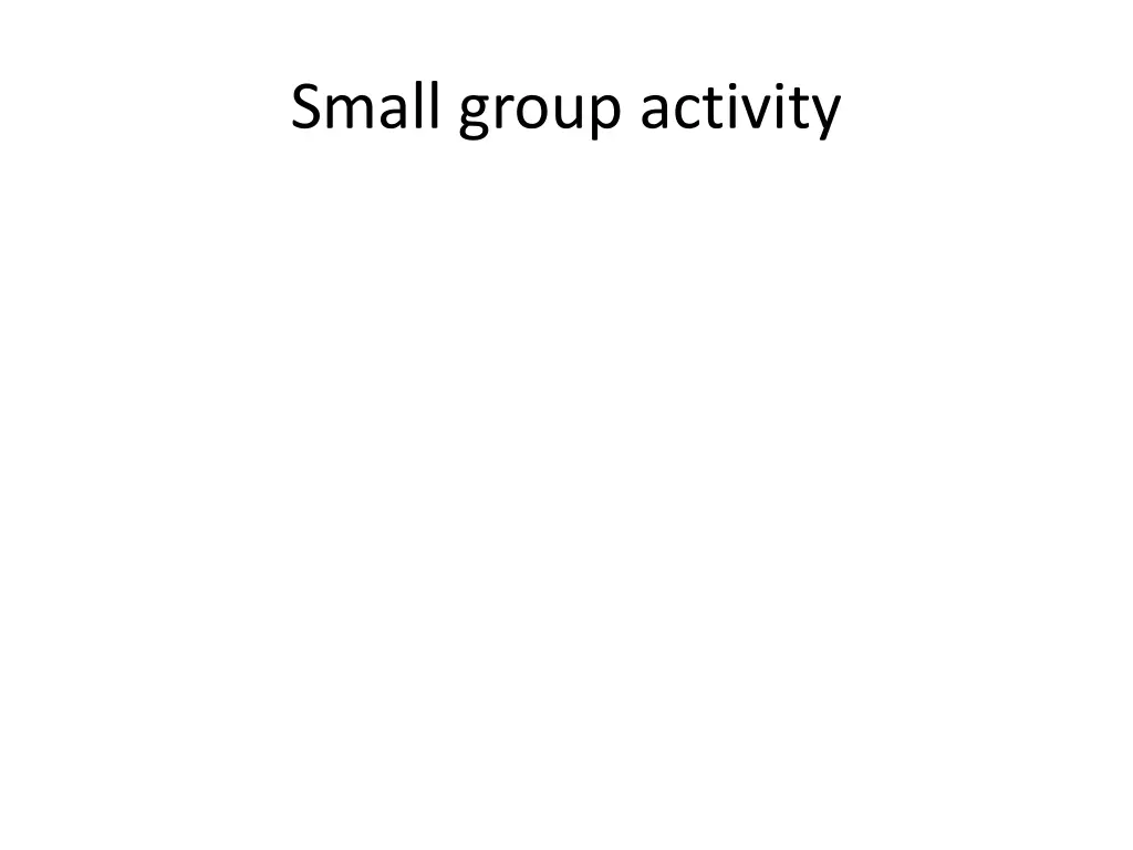 small group activity