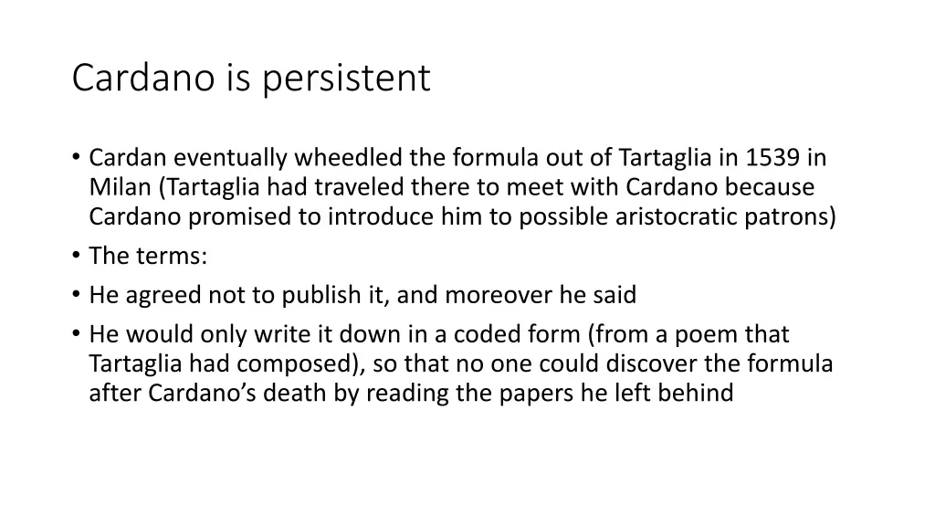 cardano is persistent