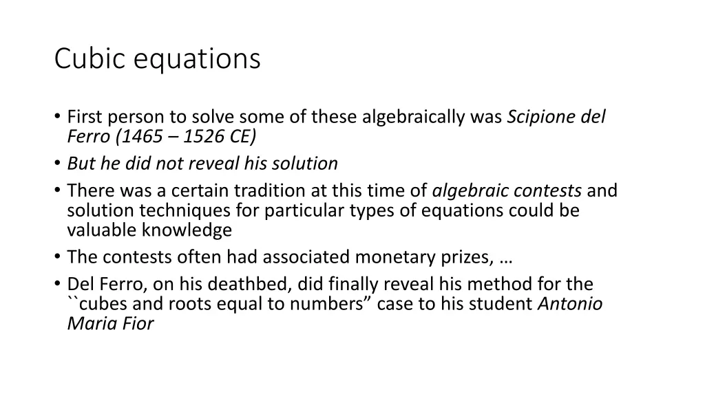 cubic equations