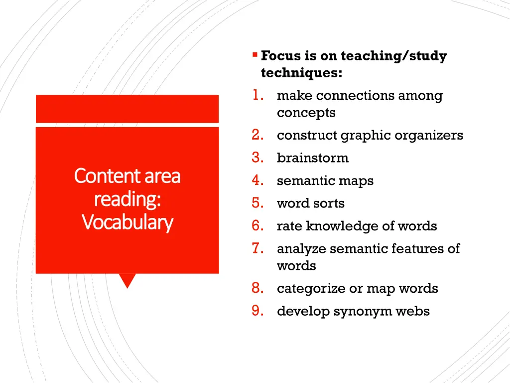 focus is on teaching study techniques 1 make