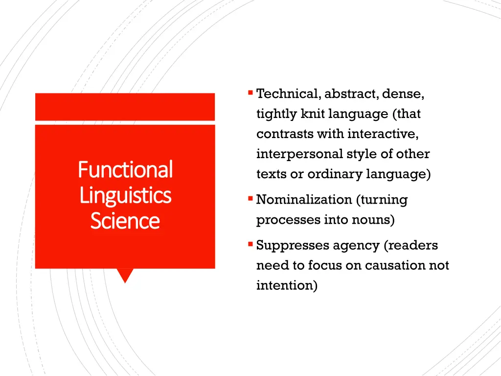 technical abstract dense tightly knit language