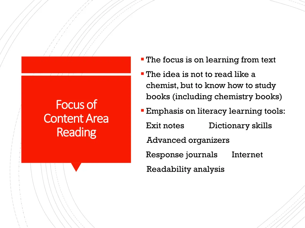 the focus is on learning from text the idea