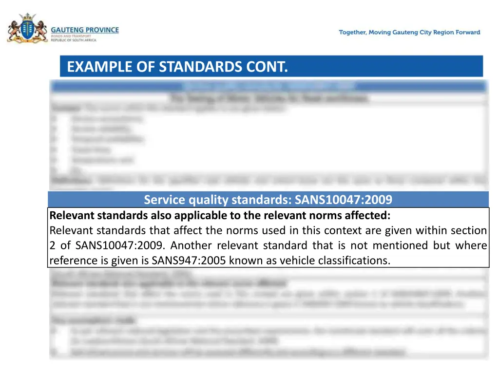 example of standards cont 2