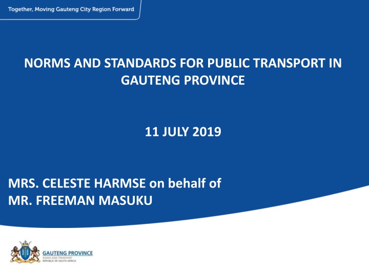 norms and standards for public transport