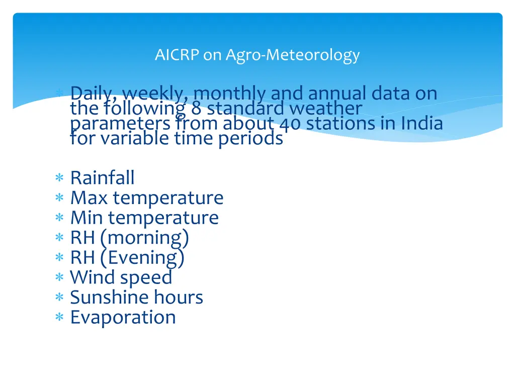 aicrp on agro meteorology