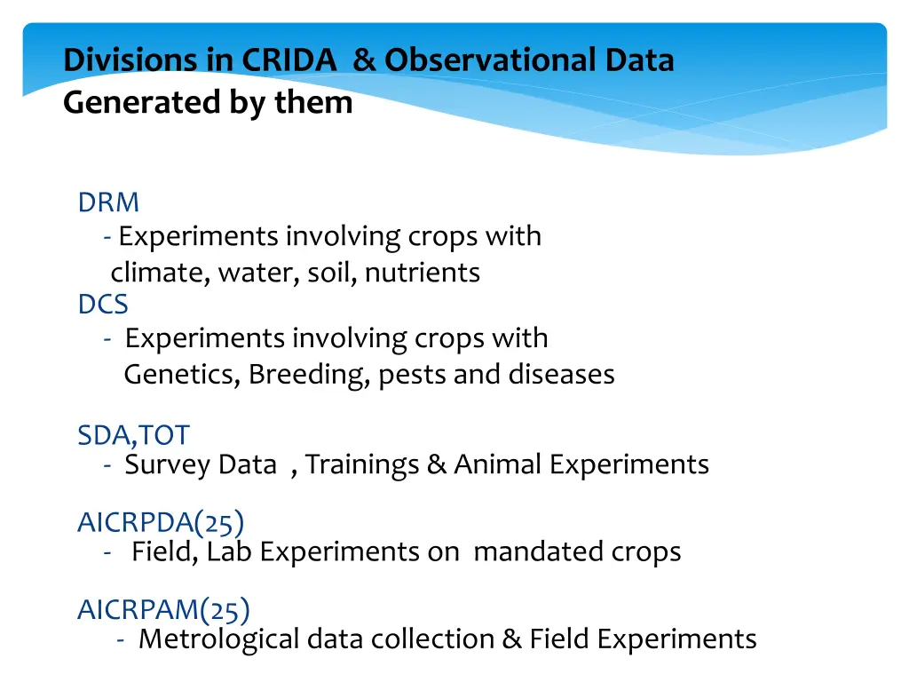 divisions in crida observational data generated