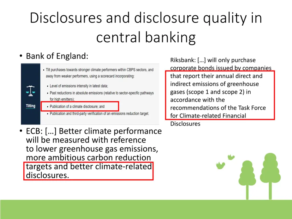 disclosures and disclosure quality in central